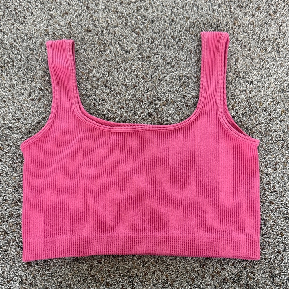 Ambiance Hot Pink Ribbed Tank Top